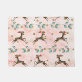 rendieren met bloemen in het patroon van Antlers Deurmat (Voorkant)