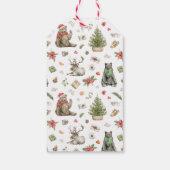 rendieren met bloemen | Vroegere kerstcadeauLabels Cadeaulabel (Achterkant)