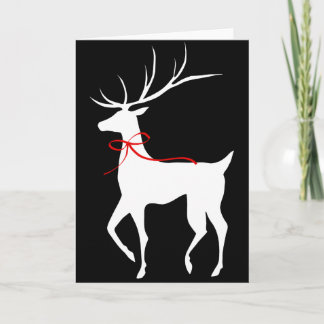 Rendieren met een rode boog feestdagen kaart