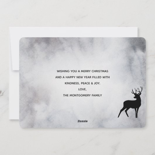 Rendieren met grote gewei Waterverf kerst Feestdagenkaart (Achterkant)