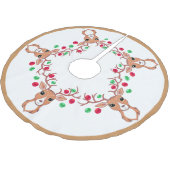 rendieren met kerstballen op wit kerstboom rok (Gekanteld)