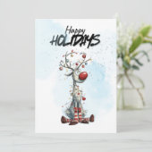 Rendieren met kerstlichtjes feestdagenkaart (Staand voorkant)