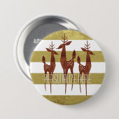 Rendieren midden eeuw goud en wit gestreept ronde button 7,6 cm (Voorkant /achterkant)