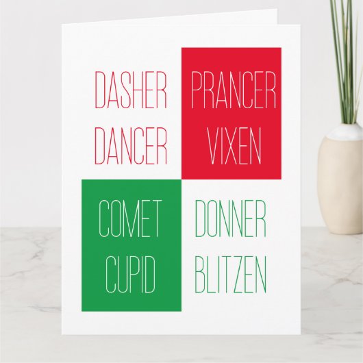 RENDIEREN NAMEN Grote Kerst Kaart (Voorkant)
