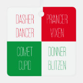 RENDIEREN NAMEN Metal Square Ornament (Voorkant)