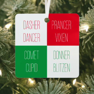 RENDIEREN NAMEN Metal Square Ornament