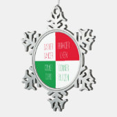 RENDIEREN NAMEN Pewter Snowflake Ornament (Rechts)