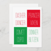 RENDIEREN NAMEN Platte Kerst Kaart 4.25x6.25 (Voorkant / Achterkant)