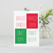 RENDIEREN NAMEN Platte Kerst Kaart 4.25x6.25 (Staand voorkant)