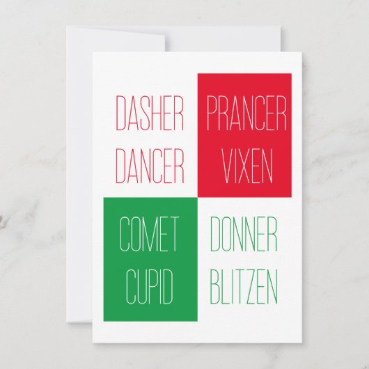 RENDIEREN NAMEN Platte Kerst Kaart 4.25x6.25 (Voorkant)