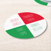 RENDIEREN NAMEN Ronde papieren Onderzetters (Gebogen)