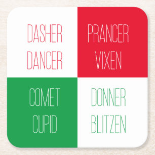 RENDIEREN NAMEN Vierkante Papier Onderzetters