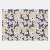 rendieren op blauw en bruin inpakpapier vel (Voorkant 2)