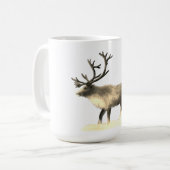 Rendieren op een winterdag koffiemok (Voorkant links)
