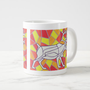 rendieren op Glas in lood Grote Koffiekop