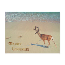 Rendieren op het strand surreale Prettig kerstfees