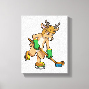 rendieren op ijshockey met een hockey canvas afdruk