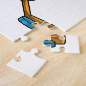 rendieren op ijshockey met een hockey legpuzzel (Zijkant)