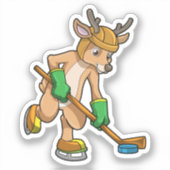 rendieren op ijshockey met een hockey sticker (Voorkant)
