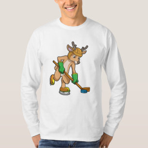 rendieren op ijshockey met ijshockeystick t-shirt