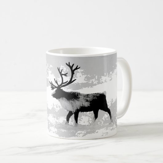 rendieren op winterdag koffiemok (Voorkant rechts)