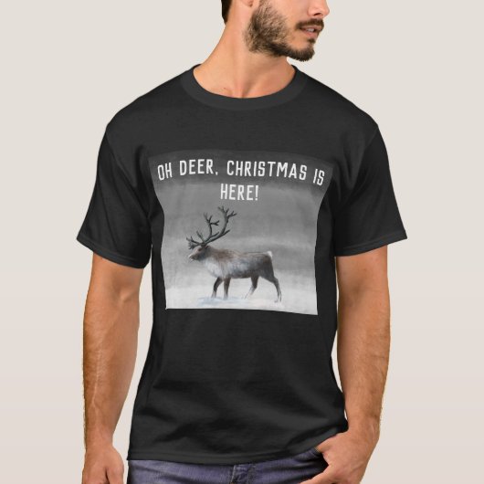 rendieren op winterdag T-shirt (Voorkant)