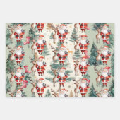 Rendieren, Panda Beer voor Kerstmis Inpakpapier Vel (Voorkant)