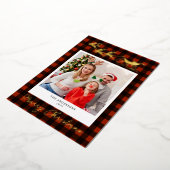 Rendieren & slee Kerst foto goud  Folie Feestdagenkaart (Gedraaid)