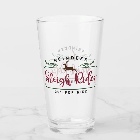rendieren Sleigh Rides Glas (Achterkant)