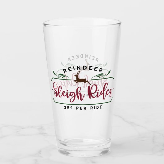 rendieren Sleigh Rides Glas (Voorkant)