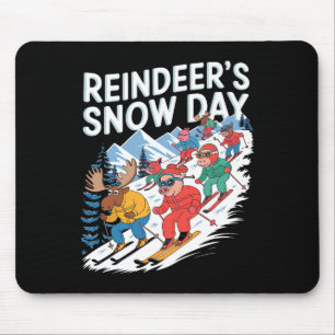 Rendieren Sneeuw Dag Winter Skidieren Muismat