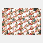 Rendieren, Sneeuwmannen, Eekhoorns voor Kerstmis Inpakpapier Vel (Voorkant 2)