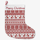 rendieren, sneeuwvlokken en kerstbomen grote kerstsok (Voorkant)