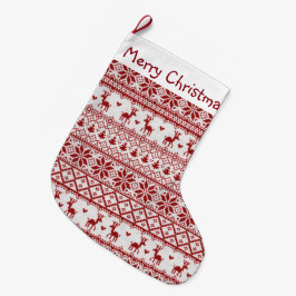 rendieren, sneeuwvlokken en kerstbomen grote kerstsok