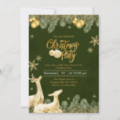 Rendieren & Sneeuwvlokken Kerstfeest Kaart (Voorkant)