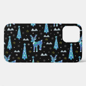Rendieren, sneeuwvlokken, kerstpatroon Case-Mate iPhone case (Achterkant (horizontaal))