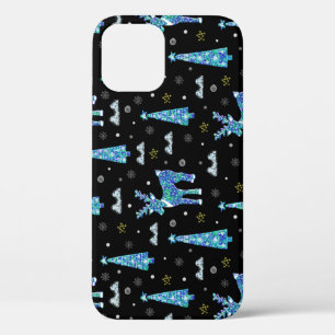 Rendieren, sneeuwvlokken, kerstpatroon Case-Mate iPhone case