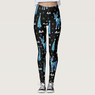 Rendieren, sneeuwvlokken, kerstpatroon leggings