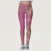 Rendieren & sneeuwvlokken Paarse Leggings (Voorkant)