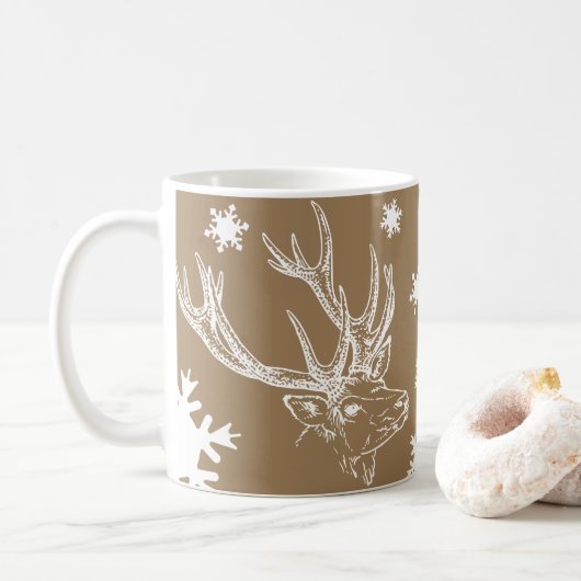 Rendieren & Snowflakes Toffee Mok (Met donut)