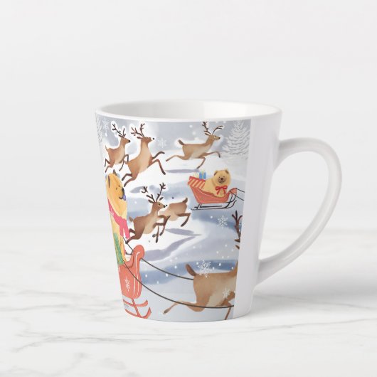 RENDIEREN SPELLETJES Schoen hond Latte Mok (Rechts)