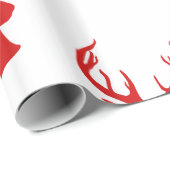 rendieren | Stag | Antler Red Holiday Pattern Cadeaupapier (Rol Hoek)