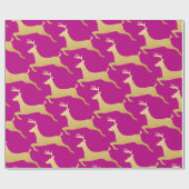 rendieren | Stag | Goudolie | Vakanenroze Cadeaupapier (Vlak)