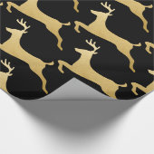 rendieren | Stag | Goudolie | Vakantievak zwart Cadeaupapier (Hoek)