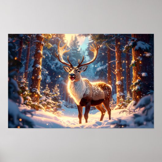 Rendieren van de Kerstman Poster (Voorkant)