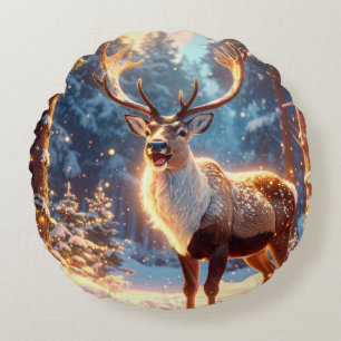 Rendieren van de Kerstman Rond Kussen