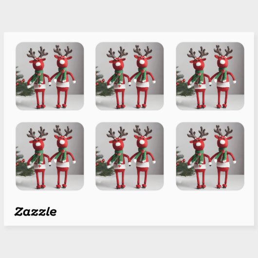 Rendieren Vierkante Sticker (Vel)