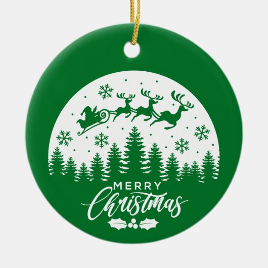 Rendieren Vrolijk Kerstfeest - Kerstversiering Keramisch Ornament (Voorkant)