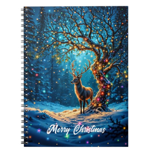 Rendieren Vrolijk kerstlicht Notitieboek (Voorkant)