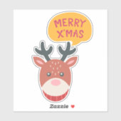 rendieren vrolijke kerst sticker (Vel)